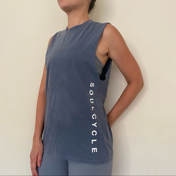 Soulcycle • Graphic Print Muscle Tank in Steel Blue - Picture 1 of 7
